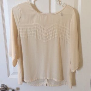 Cream Blouse - Button Down Back